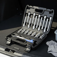 18 Pieces Vehicle Spring Strut Upper Mount Removal Tool High-Grade Alloy Steel Steel Strut Upper Mount Nut Tool Multi-Specification Automotive Tools