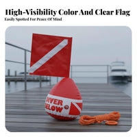 Inflatable Dive Buoy High Visibility Surface Marker Buoy Safety Buoyant Device Sphere Lightweight Diver down Flag Buoyant Device