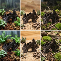Rock Texture Reptile Hide Snake Hide, Resin Aquarium Cave for Small Reptiles and Geckos, Dark Brown Freestanding Rock Cave, 10cm Diameter, 1 Pack