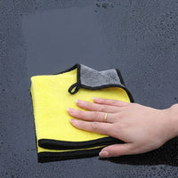 Double Sided Car Drying Towel and Microfibre Cloth, 400-600 GSM Microfibre Towel 30cm x 30cm, High Absorbency Multi-Purpose Tool for Car Care