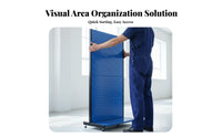 Pegboard Storage Rack With Wheels Mobile Storage Rack Multi-Functional Mobile Tool Cart for Mechanics, Professionals, Workshop, Warehouse, Factory