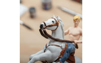 1:64 Horse Equestrian Figurine Detailed Pale Steed and Equestrian Model Hand Painted Diorama Accessory for Collectors, Dioramas