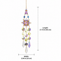 Stained Glass Suncatcher, Handmade Glass Rainbow Maker for Indoor Window, Decorative Ornament with Hook for Children's Room