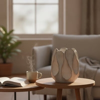 Tabletop Vase Matte Sculptural Vase Textured Flower Holder for Decorators, Simplicity Seekers