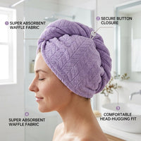 Drying Towel Wrap Turban for Women, Super Absorbent Rapid Microfiber, Anti Frizz Breathable Fleece for Adults
