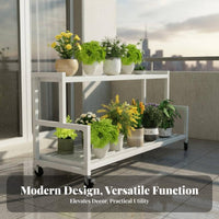 Heavy Duty Multi-Tier Plant Stand Waterproof Rolling Flower Rack Rust-Proof Metal Plant Shelf with Wheels Space-Saving for Balcony, Outdoor, Indoor, Living Room