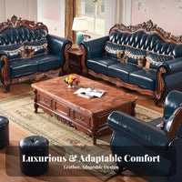 Navy Chesterfield Couch Luxury Design Tufted 3-Seater Chesterfield traditional design Sofa for Interior Designers, Homeowners, Lounge Area, Office, Bedroom