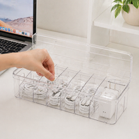 Large Cable Tidy Box, Cable Management Organiser with Internal Dividers, PET Cord Organiser for Desk & Drawers, Home Office Solution