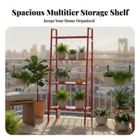 Minimalist Design 4-Tier Ladder Shelf Freestanding 4-Tier Ladder Bookshelf Multifunctional Plant Stand Multi-Purpose for Decor Enthusiasts, Apartment Dwellers, Balcony, Living Room, Bedroom, Bathroom