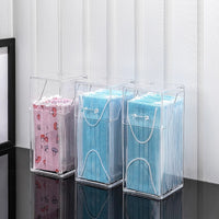 Transparent Flip-Top Mask Storage Box, Medium, Plastic