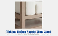 Outdoor Sofa, Aluminum Alloy Frame, Waterproof and Sun-Resistant, Garden Patio Hotel Furniture