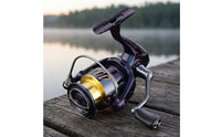High-Strength Rotating Fishing Reel Shiny Fishing Reel with Metal Spool Interchangeable Smooth for Anglers, Casting