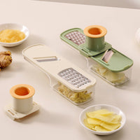 Food Grater with Container Stainless Steel Vegetable Slicing with hands guard Compact Utensil for Small Kitchens