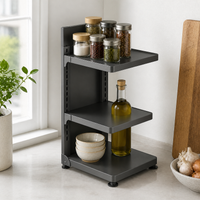 Foldable Multi-layer Pot and Pan Organizer Rack for Kitchen Countertop or Under Sink Storage