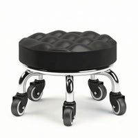 Padded Low Rolling Stool Thickened Low Stool with Wheels Compact Comfortable for Pedicurists