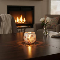 Mosaic Glass Candle Holder Table Centerpiece Mosaic Candle Holder Romantic Home Decor Decoration for DIY Enthusiasts, Spa