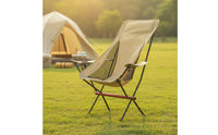 Folding Camp Chair Portable High-Back Chair with Armrests Lightweight Furniture for Campers, Anglers, Camping, Fishing, Beach