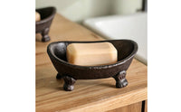 Bathtub Soap Dish Rustic Tray Holder for Washroom, Sink