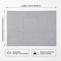 Transparent PVC Mesh Fabric, 150 cm x 91.44 m, 240 g/m², Tear-Resistant and Waterproof