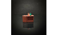 1:64 Scale Miniature Bar Counter Wood-Grain Bar Counter with Bottles Simple Dollhouse Pub Set Detailed for Collectors