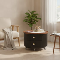 Round Coffee Table with Storage Ready to Use Round Storage Coffee Table Fully Assembled Furniture for Apartment Dwellers, Living Room, Small Areas