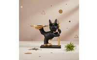 French Canine Key Tray Multi-Functional French Canine Statue Versatile Decor Key Holder Figurine for Living Room, Desktop