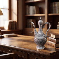 Antique Style Beverage Pot Decorative Pot with Domed Lid Ornate Vessel for Decorators, Living Room, Shelf Display
