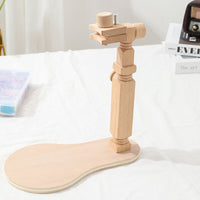Wooden Portable Solid Wood Cross Stitch Frame Round Tabletop Embroidery Stand Adjustable Rotating Hand Embroidery Hoop