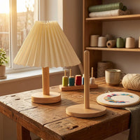 Wooden Spool Holder Unattached Standing Wood Spool Stand Space Saving