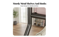 Space-Saving Design Multi-Tier Shoe Shelf with Hooks Large Capacity Shoe and Coat Rack Stable Structure Entryway Stand with Hooks Sturdy Construction for Apartment Dwellers, Homeowners, Hallway, Behind the Door, Mudroom, Dorm Room