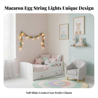 Easter Egg Light Garland Festive Atmosphere Macaron Color Egg Lights Romantic Easter Decoration for Kids, Homeowners, Indoor, Wall Decor