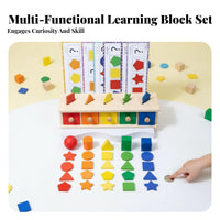 Early Education Shape and Color Matching Box Cognitive Development Color and Shape Matching Toy Hand-Eye Coordination Educational Approach Coin Box Sensory Play for Toddlers, Preschoolers, Kindergarten, Preschool, Daycare