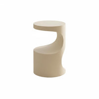 Wabi-Sabi aesthetic Round Pedestal Table Japanese Inspired Nightstand Cream Colored Household Furniture Minimalist Design for Apartment Dwellers, Homeowners, Students, Living Room, Bedroom, Small Spaces, comfortable nooks