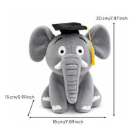 Stuffed Elephant with Graduation Cap Commemorative for Study Room, Students