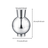 Ceramic Vase Silver Vase with Narrow Neck Lustrous Flower Holder for Entryway