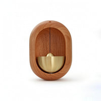 Brass Bell with Wooden Shell Minimalist Wooden Wall Bell Compact Door Chime for Homeowners, Uncluttered Lifestyle Advocates, Entryway