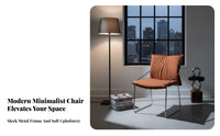 Soft Padded Seat Upholstered Armchair with Curved spine Minimalist Design Dining Room Chair Modern design Seating Furniture Ergonomic spinerest for Office Workers, Interior Designers, Homeowners, Kitchen, Reception Area, Bedroom