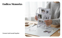 Amusement Wheel Photo Frame 360° Rotatable Amusement Wheel Picture Frame Creative Design Desktop Photo Rotating Display for Kids, Families