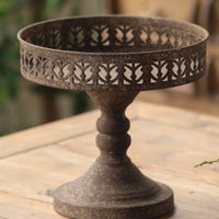 Iron Pedestal Planter Openwork Pot for Centerpieces