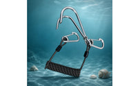 Elastic Tie down Cord 316 Stainless Steel Bungee Cord Coiled Design Fastening Gear Reef Double Hook