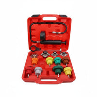 34 Pieces Multiple Adapters Cooling System Pressure Test Kit Wide Compatibility Cooling System Pressure Tester Portable Case Car Cooling Unit Leak Tester for Mechanics, Garage