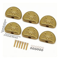 6 Pieces Carved Guitar Tuner Button with Screw Half-Round Guitar Tuner Buttons Decorative Tuning Peg Handles Metal for Guitarists