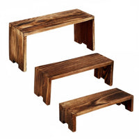 3 Pieces Tiered Display Shelf Solid Wood Cupcake Dessert Stand Space Saving