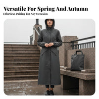 Long Hooded Raincoat Fashionable Design Fashion Rain Jacket Breathable Hooded Raincoat for Commuters, Campers, Rainy Days, Casual Wear, Outdoor