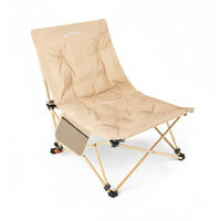 Foldable Design Adjustable Reclining Lounger High Load Capacity Folding Chair Padded Seat Outdoor Furniture Lockable Recline for Beachgoers, Homeowners, Camping, Fishing, Office, Backyard