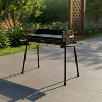 Windproof Portable Charcoal Grill with Carry Bag Heat Resistant Foldable Barbecue Grill Convenient Long-Lasting for Camping