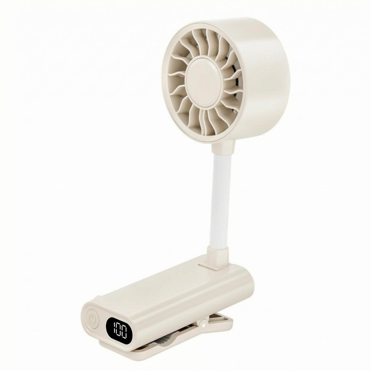 USB Clip-Mounted Fan Flexible Neck with Digital Display Home Appliance for Table Edge, Bedside