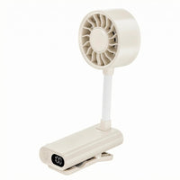 USB Clip-Mounted Fan Flexible Neck with Digital Display Home Appliance for Table Edge, Bedside
