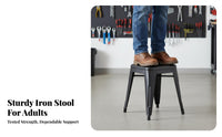 Industrial Aesthetic Backless Square-Seat Stool Minimalist Design Stackable Metal Stool Sturdy Construction Counter Height Chair Easy to Clean for Adults, Business Owners, Homeowners, Cafe, Restaurant, Cafeaesthetic Eatery, Kitchen