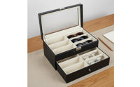 12-Compartment Double Tier Glasses Box Large Capacity Sunglasses Organizer Box Sunglasses Storage Organizer Soft Safeguarding